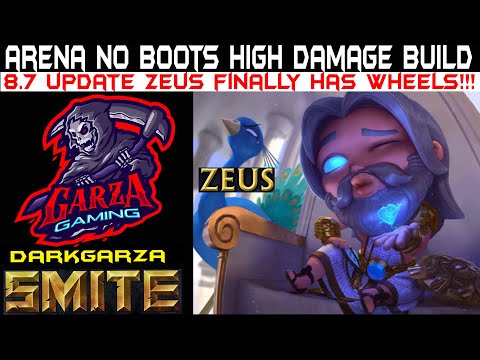 Smite Arena 8.7 Zeus Very High damage Update Build!!! They Finally Fixed His Slow Poke Movement!!!