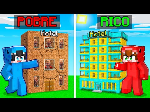 Hotel POBRE vs RICO Batalla de Construcción en Minecraft!