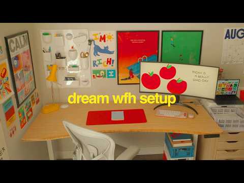 dream home office makeover & tour  | productive/cozy standing desk, colorful organization, art!