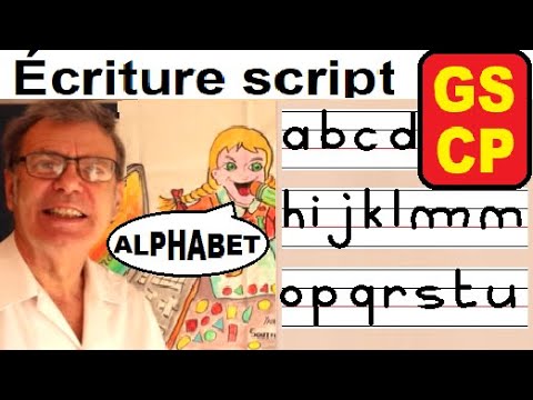 Apprendre l’alphabet français : écriture script minuscule maternelle gs cp