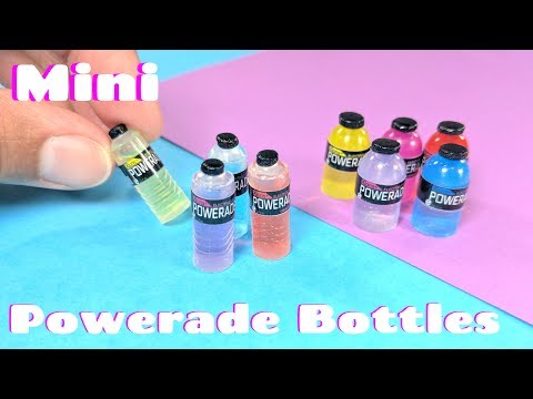 DIY Miniature Powerade Bottles - Sports Drink - Dollhouse Video