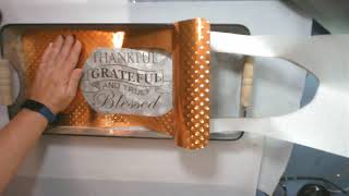 Embellishing Metal Tray w/Patterned Holographic Vinyl - How a piece of vinyl can teach patience!