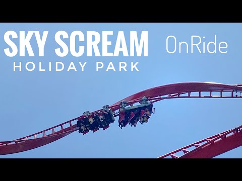Sky Scream Holiday Park OnRide POV Front Row Roller Coaster 2021 Copyright free