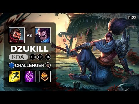 Dzukill Yasuo Top vs Graves - EUW Challenger - Season 11 Patch 11.22