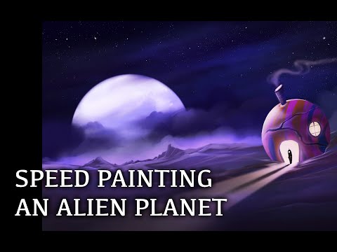 Speed painting in PROCREATE - House on an alien planet