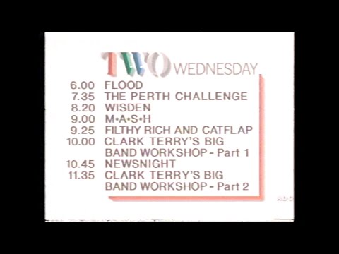 BBC2 announcer Peter Brook menu, clock into CEEFAX 7th January 1987