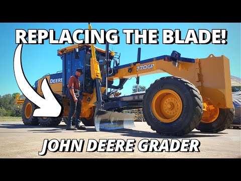 , title : 'Replacing the BLADE on a Motor Grader | John Deere 770GP'