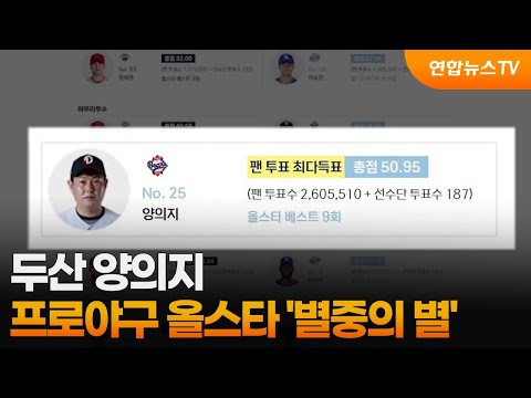 두산 양의지, 2026 프로야구 올스타 '별중의 별'