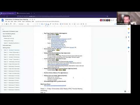 Kubernetes Release Team Meeting for 20221121 (v1.26)