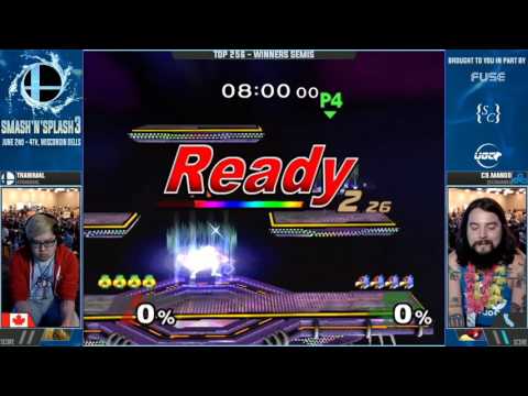 Smash n Splash 3 - C9 | Mango (Falco) vs. Tranimal (Sheik) - SSBM - Top 256 Winners Semis