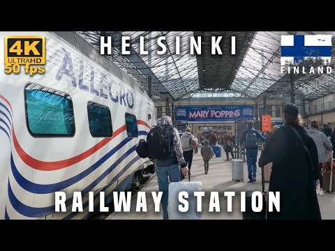 🇫🇮 HELSINKI RAILWAY STATION. Last ALLEGRO Train from St. Petersburg on 27.3.2022. Watch the 4K Video