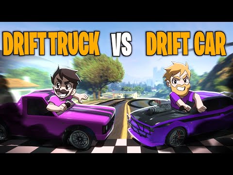 Drift Trucks Vs. Drift Cars in GTA 5!
