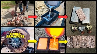 Street Scrapping Free Metal - Copper Bricks - ASMR Metal Melting - BigStackD Trash To Treasure