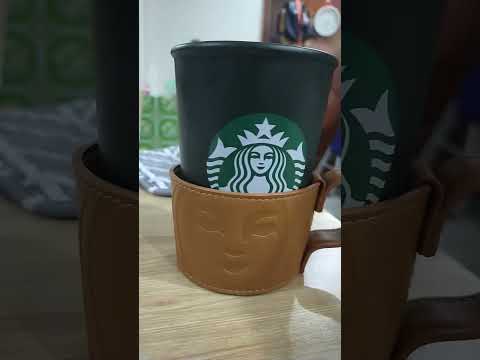 Caneca Starbucks #starbucks #starbucksmug #couro #shorts