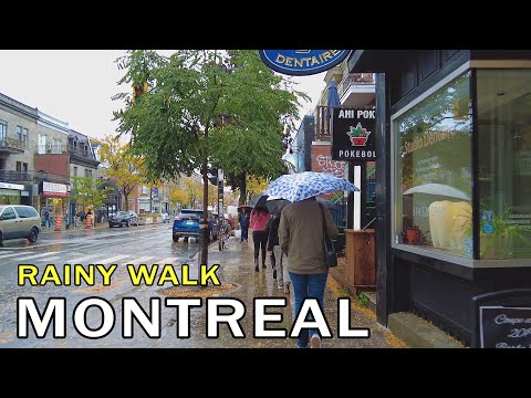 Montreal Walk | Le Plateau Mont-Royal - Rainy Autumn Day - October 2023