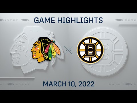 NHL Highlights | Blackhawks vs. Bruins - Mar. 10, 2022