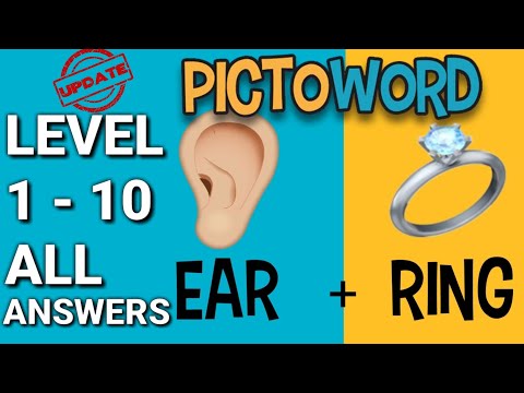 Pictoword Level 1 2 3 4 5 6 7 8 9 10 ALL ANSWERS - YouTube