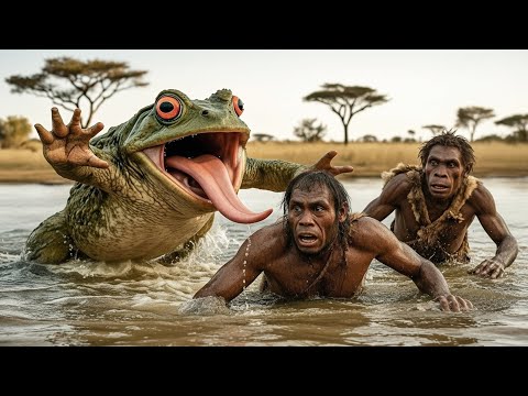 Millions of Years Ago: EARLY HUMANS vs MASSIVE ANCIENT FROG – Who Was the Real Predator?