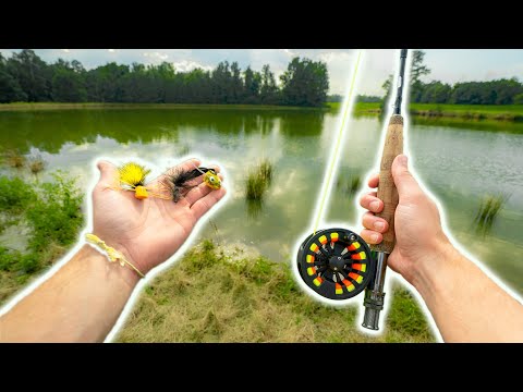 Fly Fishing for BASS in LOADED PONDS! | Bass Fly Fishing