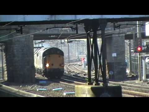 DRS 37607/37611 6C53 Crewe - Sellafield flasks through Lancaster 18/3/11