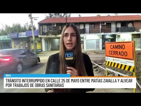 Corte de calle en 25 de Mayo entre Matías Zavalla y Alvear por trabajos de Obras Sanitarias