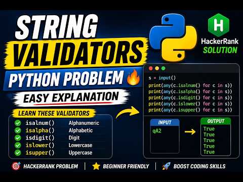 Python String Validators Problem 🔥 Hackerrank Solution Explained Beginner Friendly