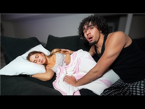 SLEEPING ON THE COUCH TO SEE HOW MY BOYFRIEND REACTS