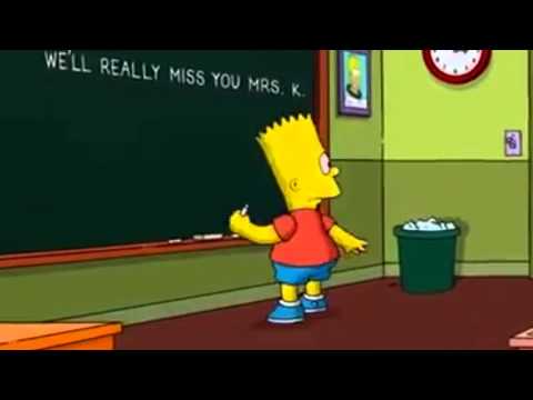 The Simpsons: Bart`s tribute to Mrs. K ( R.I.P. Marcia Wallace )
