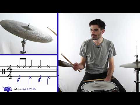 Beginner Jazz Drum Set: Lesson #6 - Ride Cymbal Pattern #6