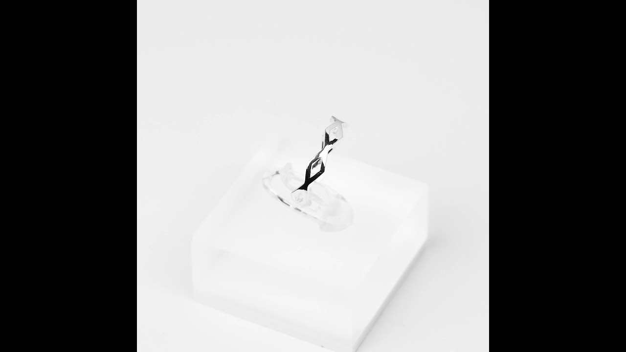 Nhẫn Bạc NCJ34 Stackable Hoạ Tiết Hình Thoi Chariot Jewelry