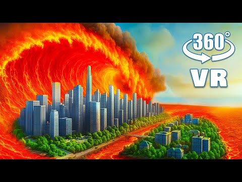 VR 360° LAVA TSUNAMI WAVE HITS THE CITY