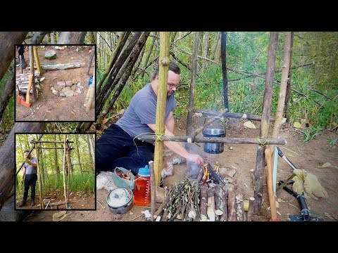 Shelter bauen, Teil 1 – Platz, Innenkonstruktion, Feuerstelle, Essen – Bushcraft, Survival & Outdoor