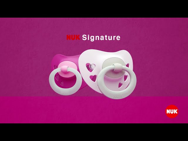 Пустышка NUK Signature ортодонтическая силиконовая 6-18мес - видео