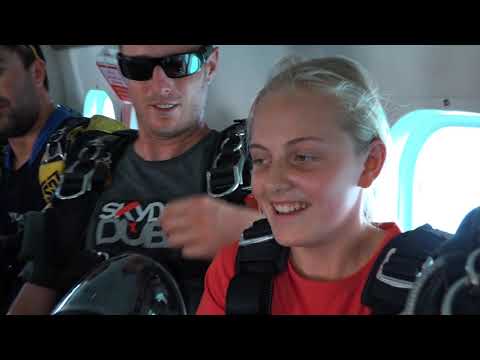 Kids go skydiving at Skydive Dubai
