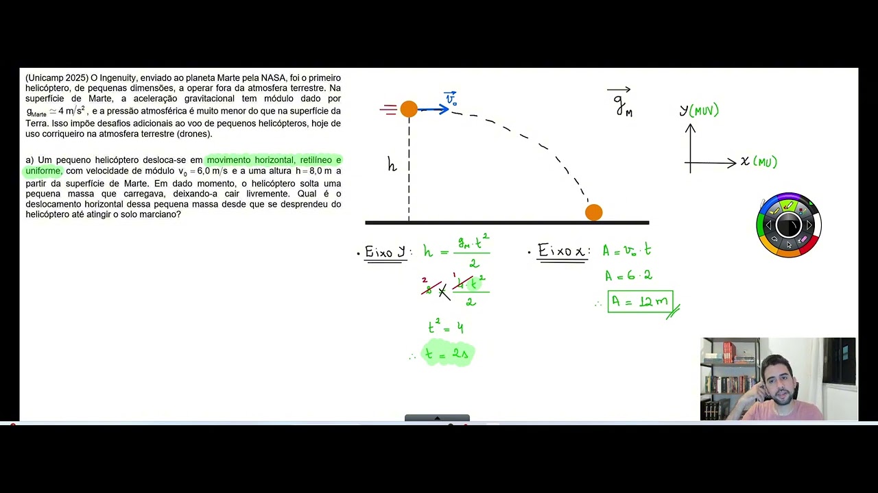 (Unicamp 2025) O Ingenuity, enviado ao planeta Marte pela NASA, foi o primeiro helicóptero