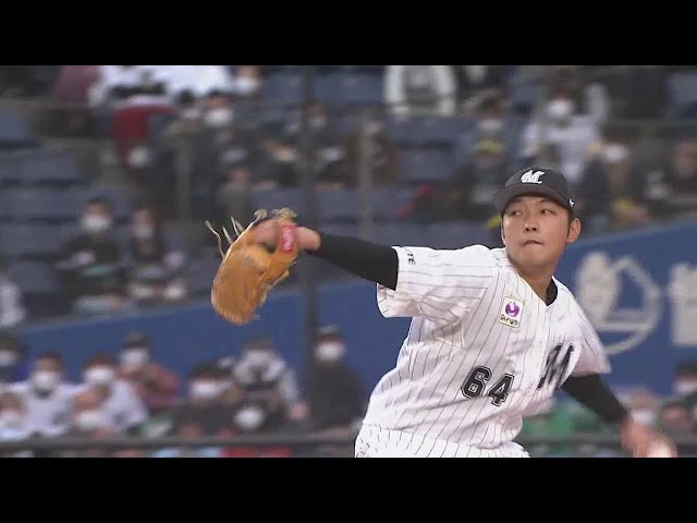 【9回表】M佐藤奨真 プロ初登板を3者凡退に抑える!! 2022年3月31日 千葉ロッテマリーンズ 対 福岡ソフトバンクホークス