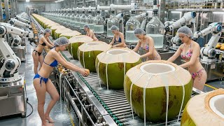 Inside a Modern Coconut Water Factory: From Green Nuts to Pure Hydration (Full Process)