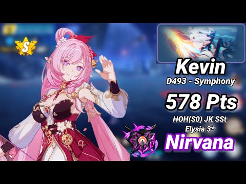 Nirvana D493: Kevin (Symphony) 578 Pts - HOH(S0) JK(SSS) SSt(SSS) Elysia 3* | Honkai 6.9