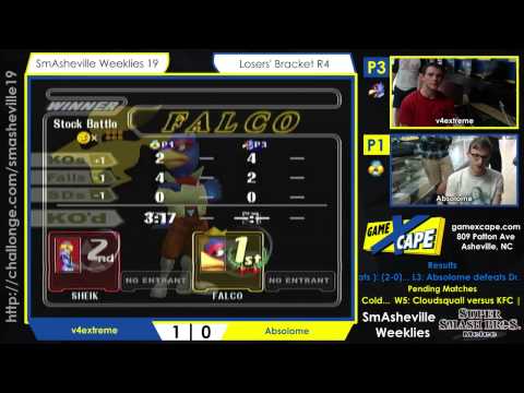 SW19 Losers' R3 - v4extreme (Falco) vs Absolome (Sheik)