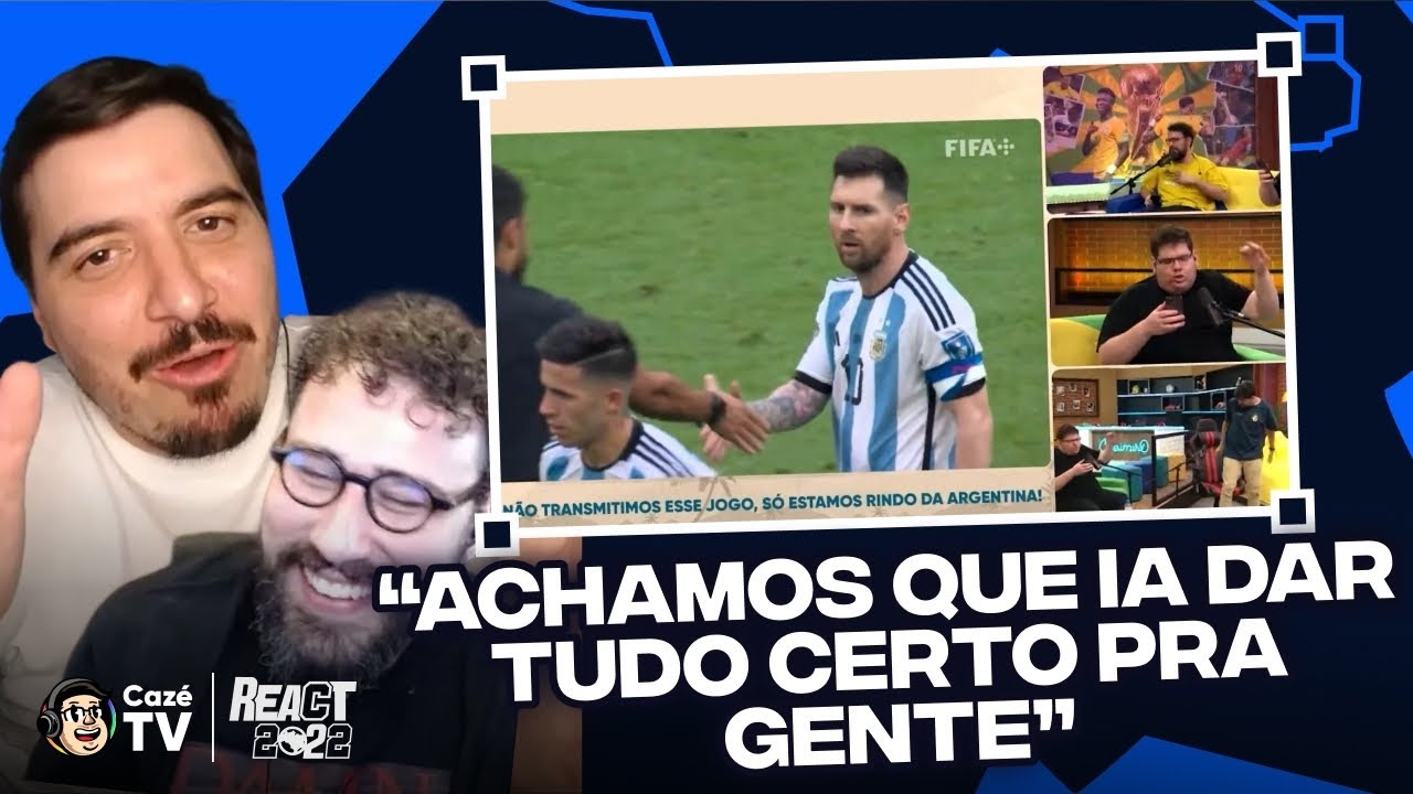REACT COM LUÍS E BELTRÃO DE ARGENTINA X ARÁBIA SAUDITA NA COPA DO MUNDO FIFA 2022 NA CAZÉTV!