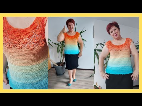 Bluza crosetata ,,Rasarit de soare,, Partea -I-