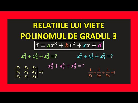 Polinoame clasa a 12 a relatiile lui Viete gradul 3 exercitii formule teorie matematica bacalaureat