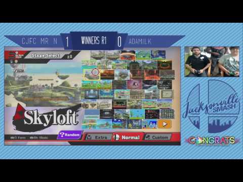 Jax Smash Weekly 4/20/17 - Adamilk(Diddy Kong/Marth) Vs Mr. N(Cloud/Little Mac) - Wii U Winners R1