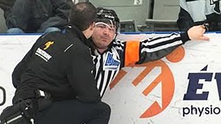 Hockey Ref Gets Hit in Nuts with Full Beer Can