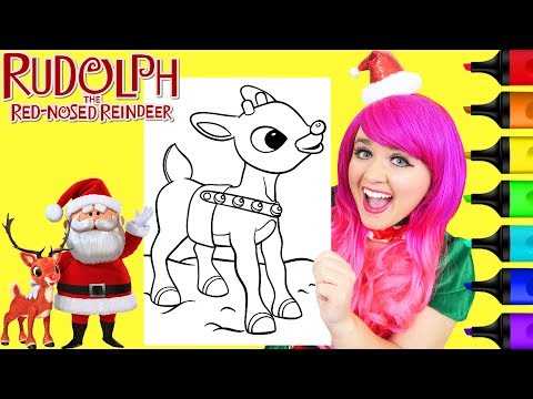 Coloring Rudolph The Red-Nosed Reindeer Coloring Page Prismacolor Markers | KiMMi THE CLOWN Video