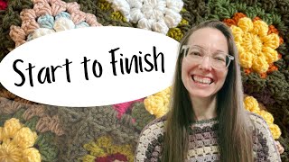 Crochet Blanket Start to Finish - Pop Up Flower Granny Blanket!