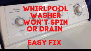 Whirlpool Washer Won’t Drain or Spin — Fixed in Under 10 Minutes