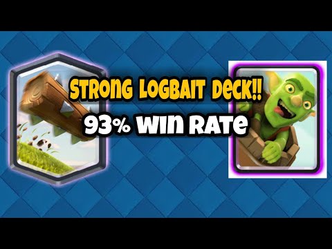 STRONGEST GOBLIN BARREL LOGBAIT DECK EVER! WITH 93 % WIN RATE |BEST LOGBAIT DECK EVER | CLASH ROYALE