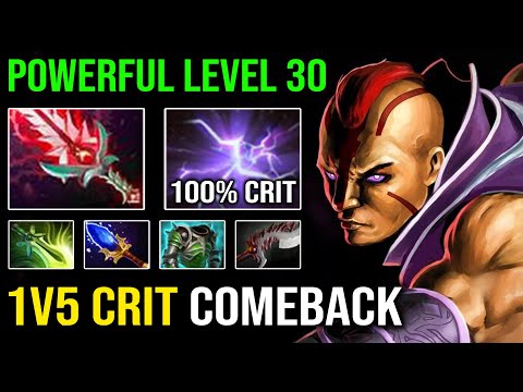 EPIC 1v5 Comeback Unlimited Crit Blink Fragment LEVEL 30 Anti Mage vs Godlike Alchemist Dota 2