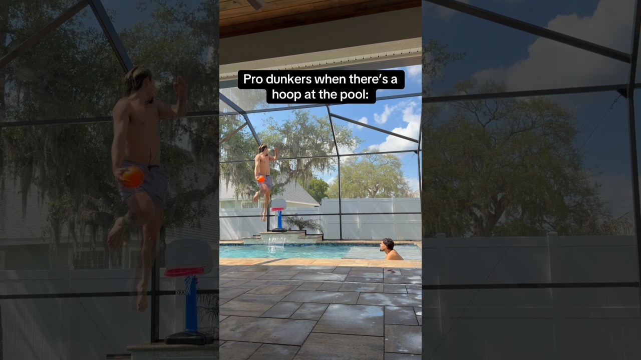 Pro Dunkers when there’s a hoop at the pool… #basketball #pool #dunk #fun #viral #trending #shorts